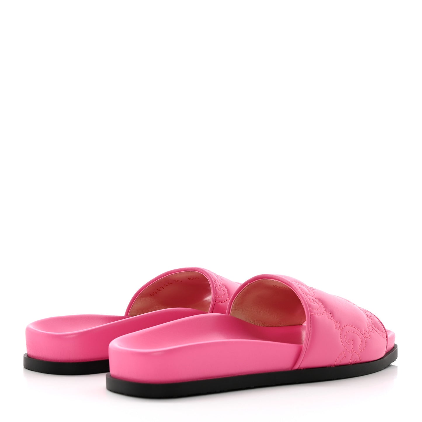 Nappa GG Matelasse Flat Slide Sandals 35 Bon Bon