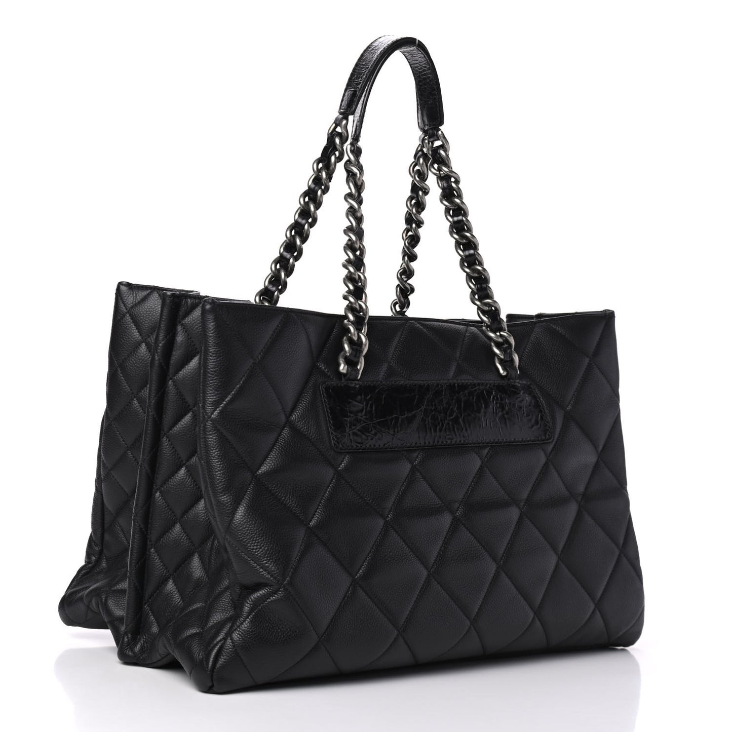 Caviar Quilted Coco Casual Tote Black
