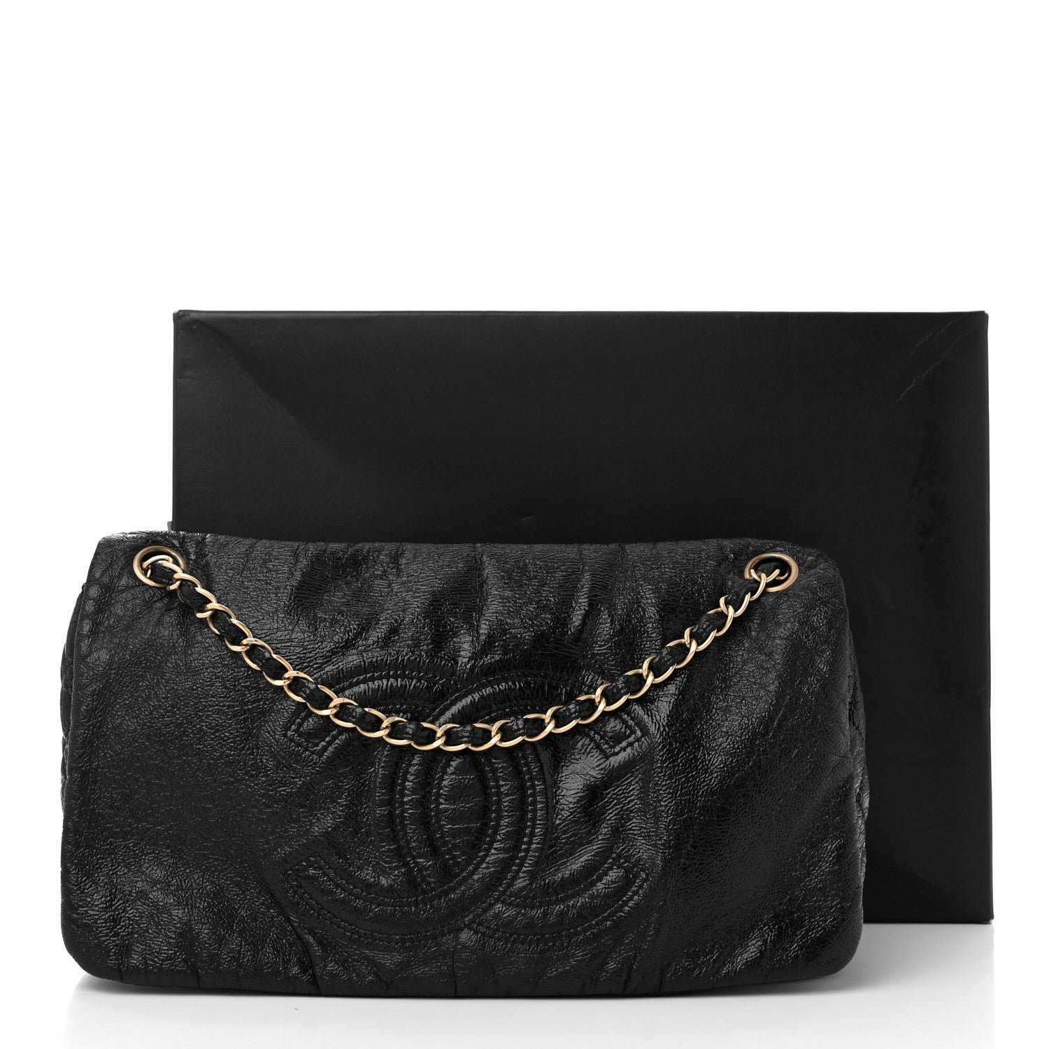 Chanel Vinyl Medium Rock and Chain Flap Black Black 11 of 11