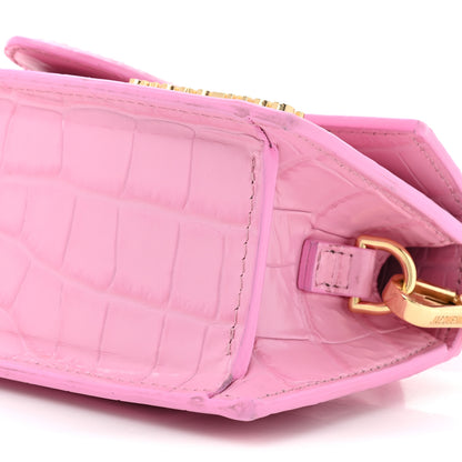 Jacquemus Calfskin Crocodile Embossed Le Bambino Pink 7 of 15