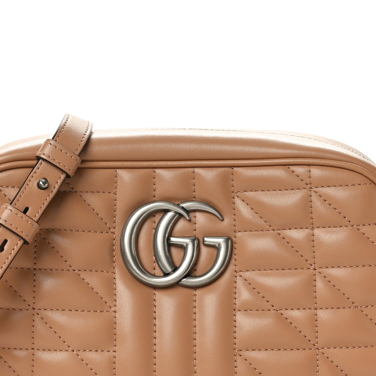 Gucci Calfskin Matelasse Aria Small GG Marmont Chain Shoulder Bag Camelia 8 of 12