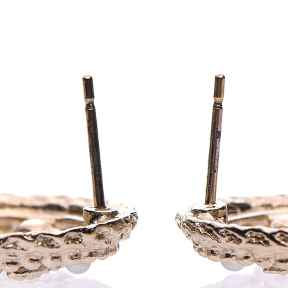 Chanel Pearl CC Earrings Light Gold 4 of 6