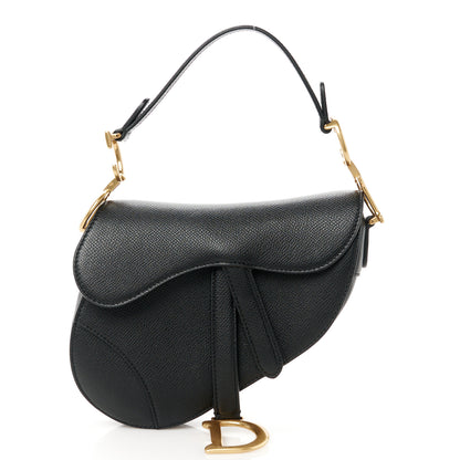 Christian Dior Grained Calfskin Mini Saddle Bag Black 1 of 10