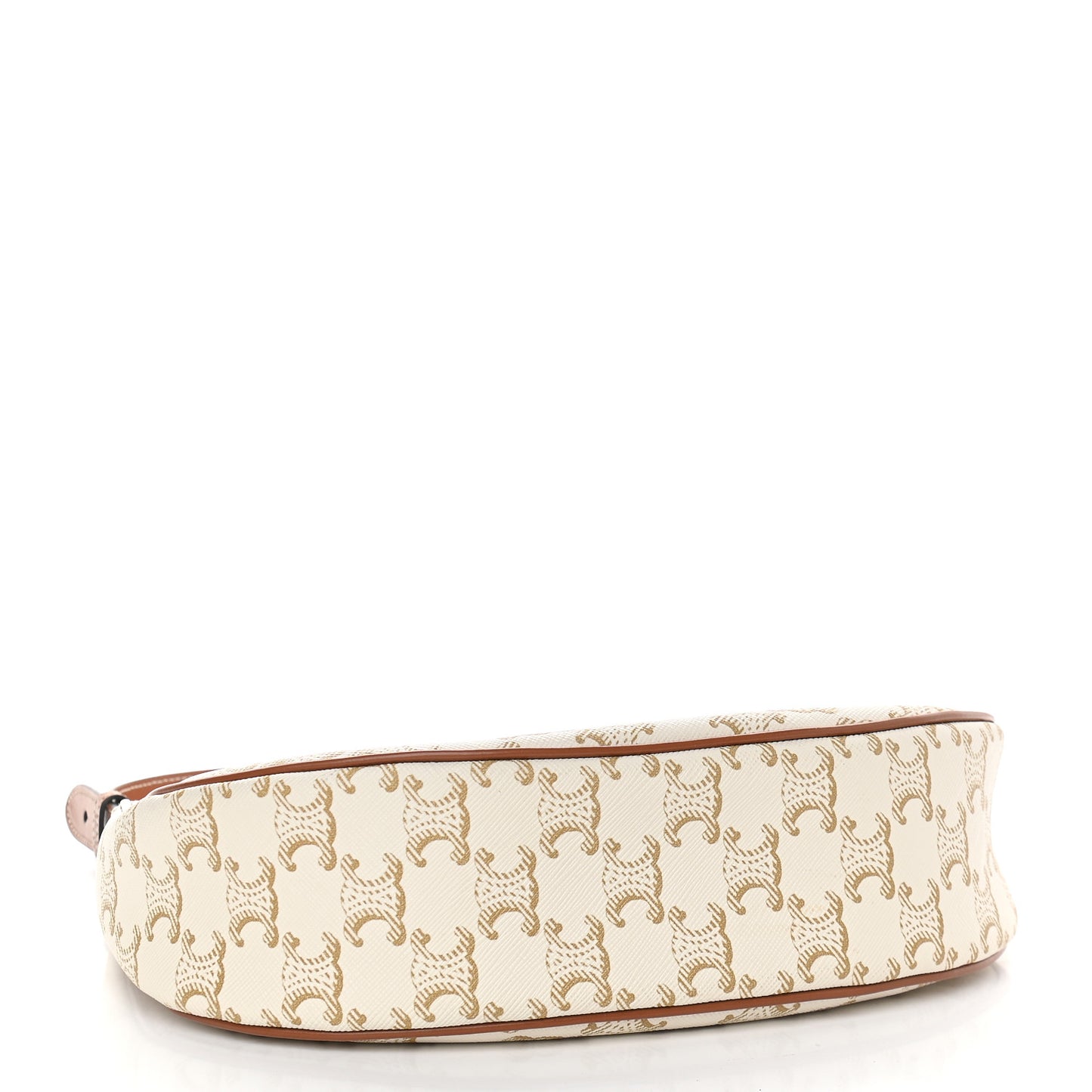 Canvas Calfskin Ava Triomphe Shoulder Bag White