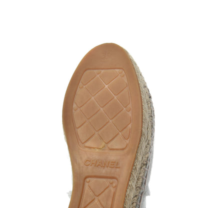 Chanel Linen CC Espadrilles 39 Beige Black 20 of 23