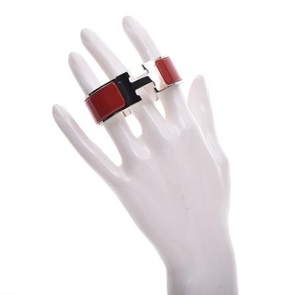 Hermes Enamel Wide Clic Clac H Bracelet PM Rouge Vif 2 of 5