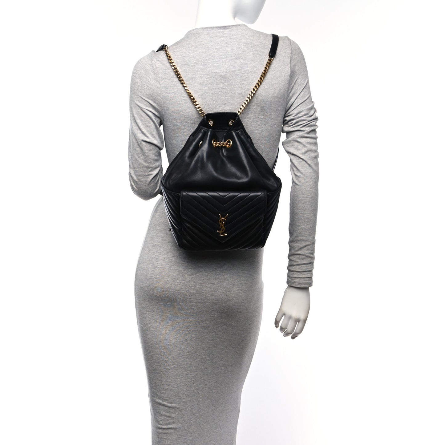 Lambskin Matelasse Monogram Joe Backpack Black