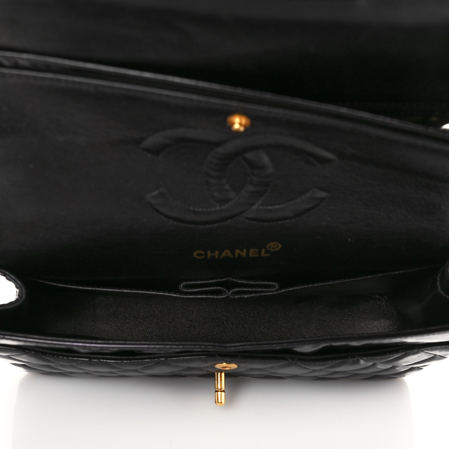 Chanel Patent Quilted Medium Double Flap Black 5 of 9