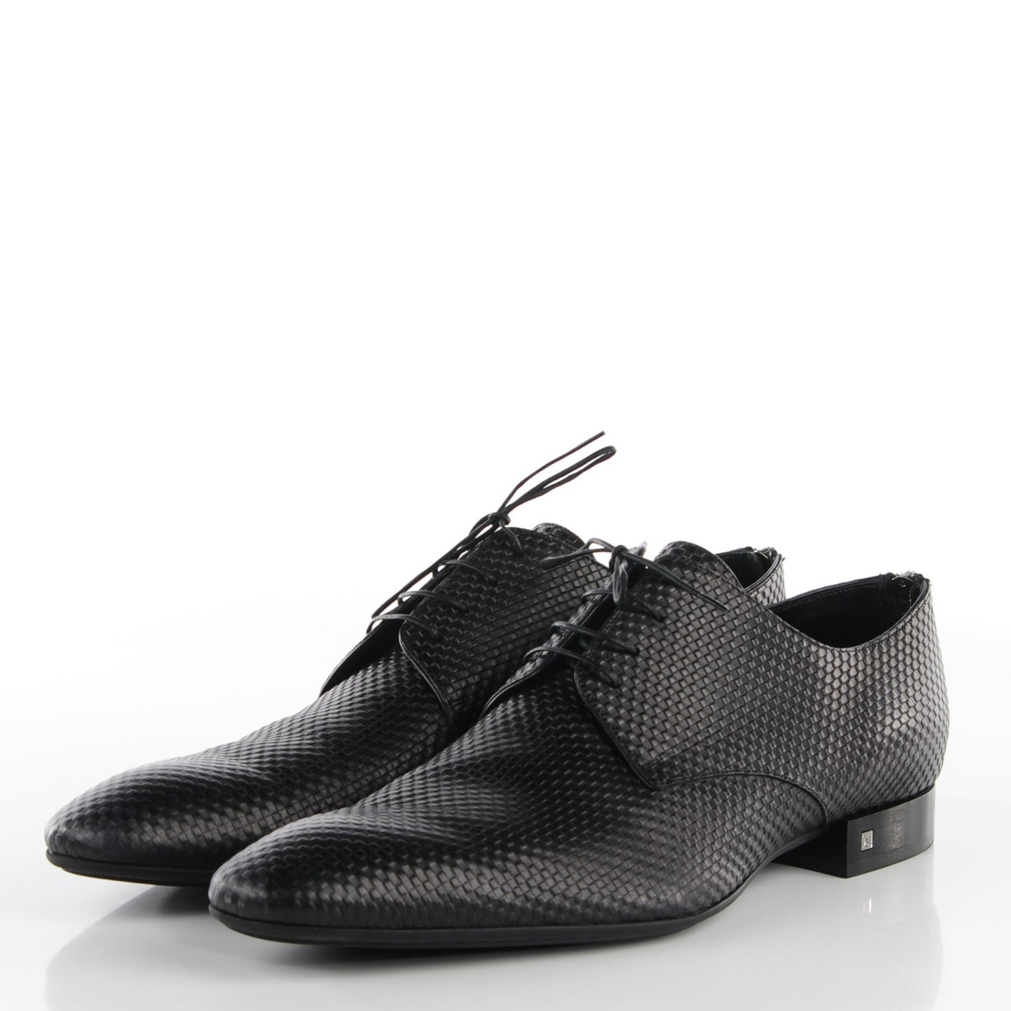 Mens Petit Damier Telegraph Derby Lace Up Shoes 12 Black