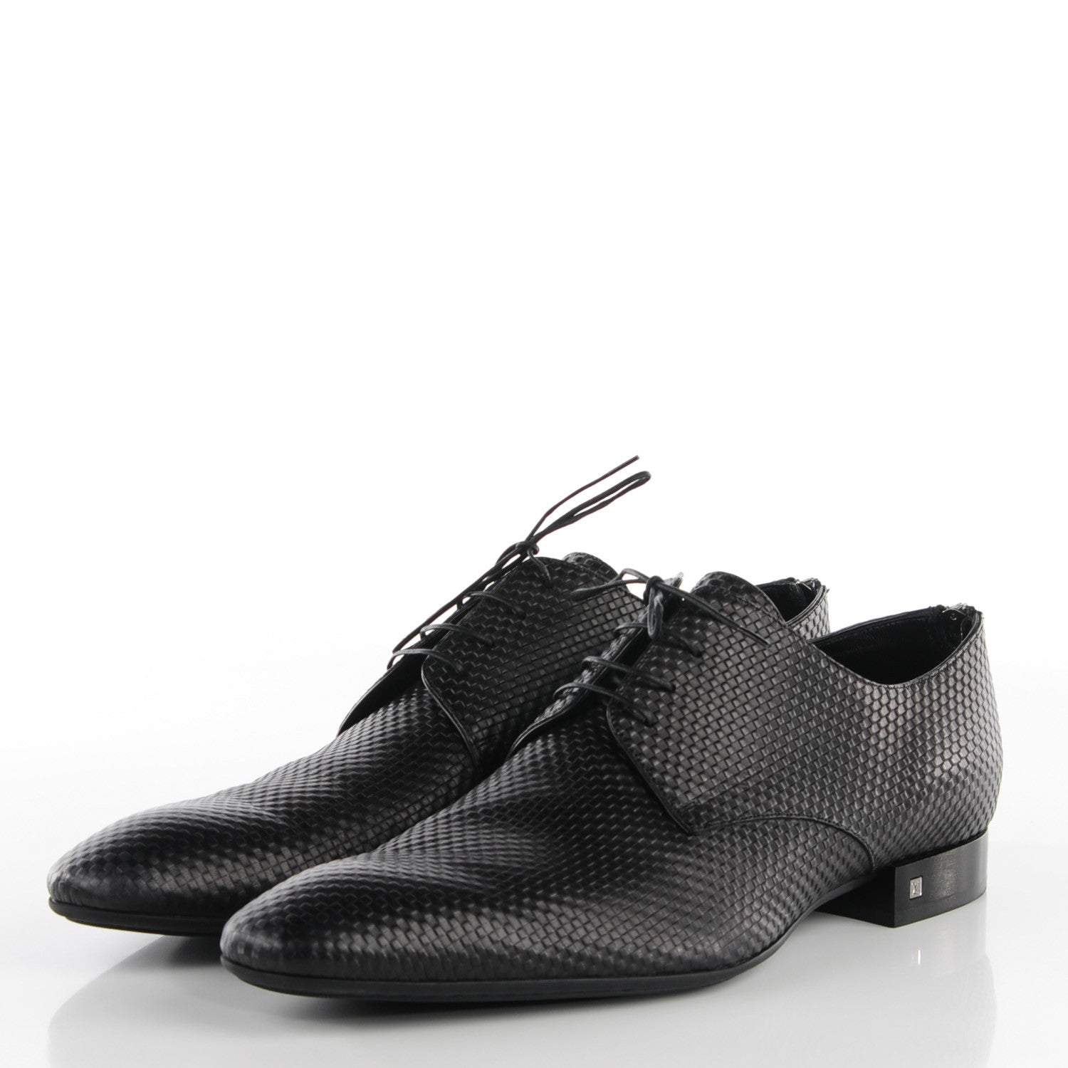 Louis Vuitton Mens Petit Damier Telegraph Derby Lace Up Shoes 12 Black 3 of 12