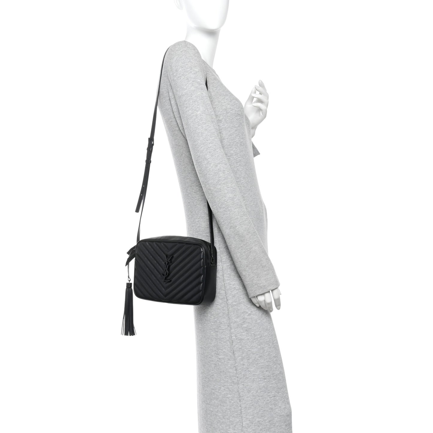 Calfskin Matelasse Monogram Monochrome Lou Camera Bag Black