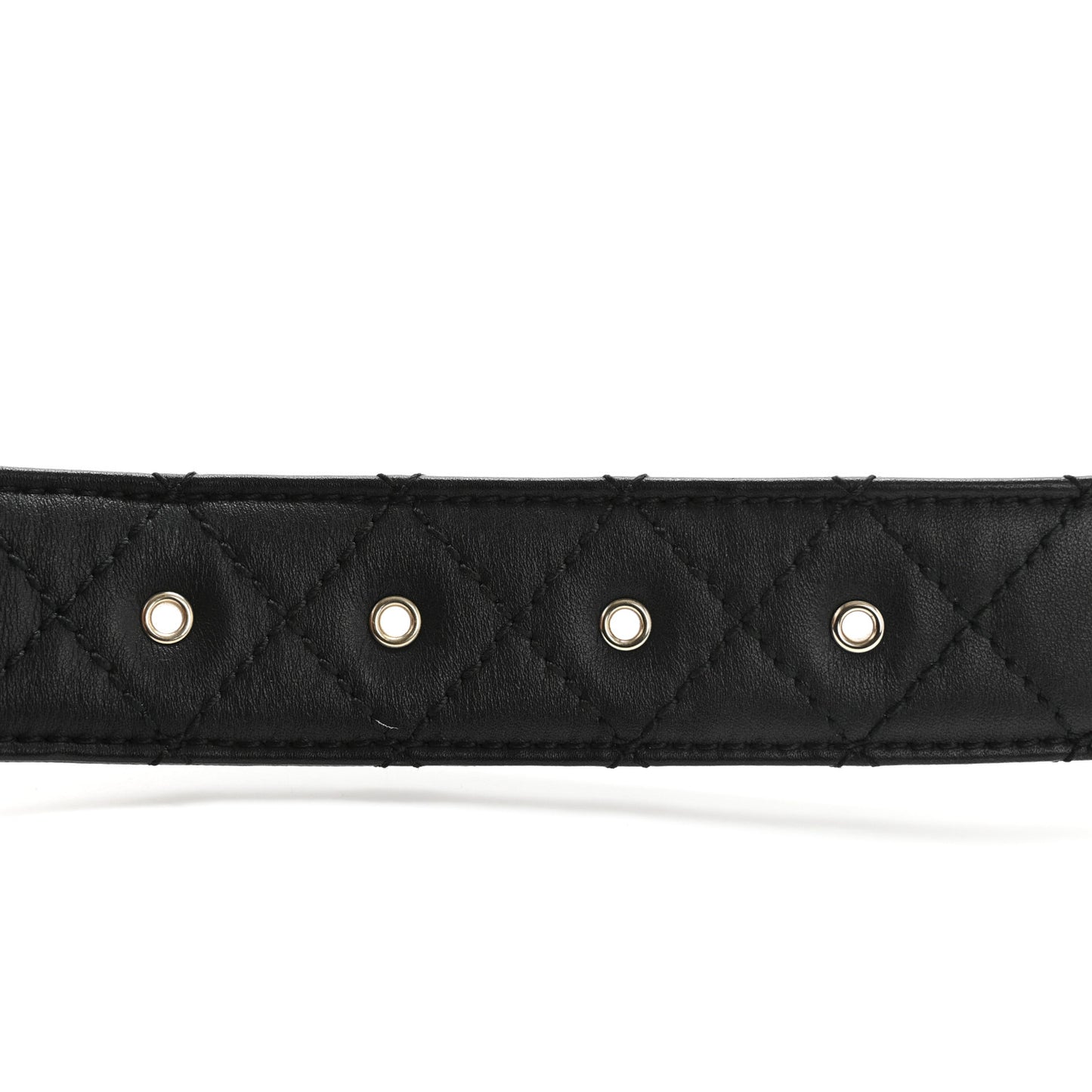 Calfskin Quilted CC Chain Belt 80 32 Black