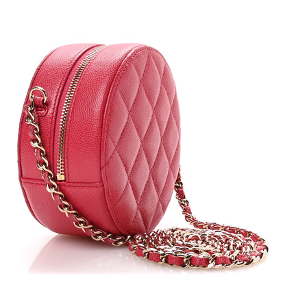 Chanel Caviar Quilted Round Clutch With Chain Pink 3 of 11