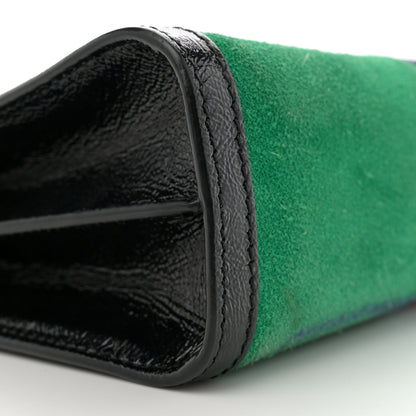 Gucci Suede Patent Web Medium Ophidia Chain Shoulder Bag New Shamarock Black 9 of 13