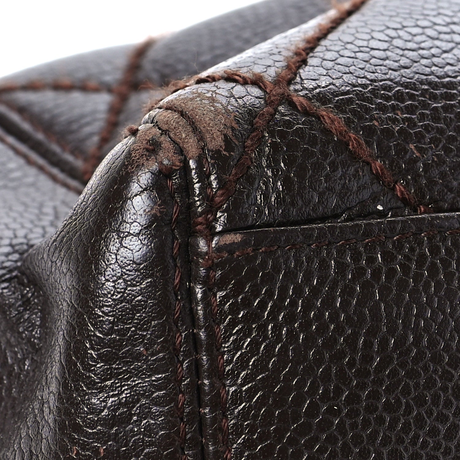 Chanel Caviar Quilted Shopping Tote Dark Brown 8 of 10