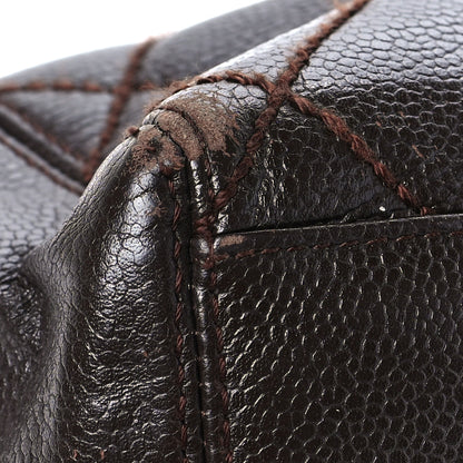 Chanel Caviar Quilted Shopping Tote Dark Brown 8 of 10