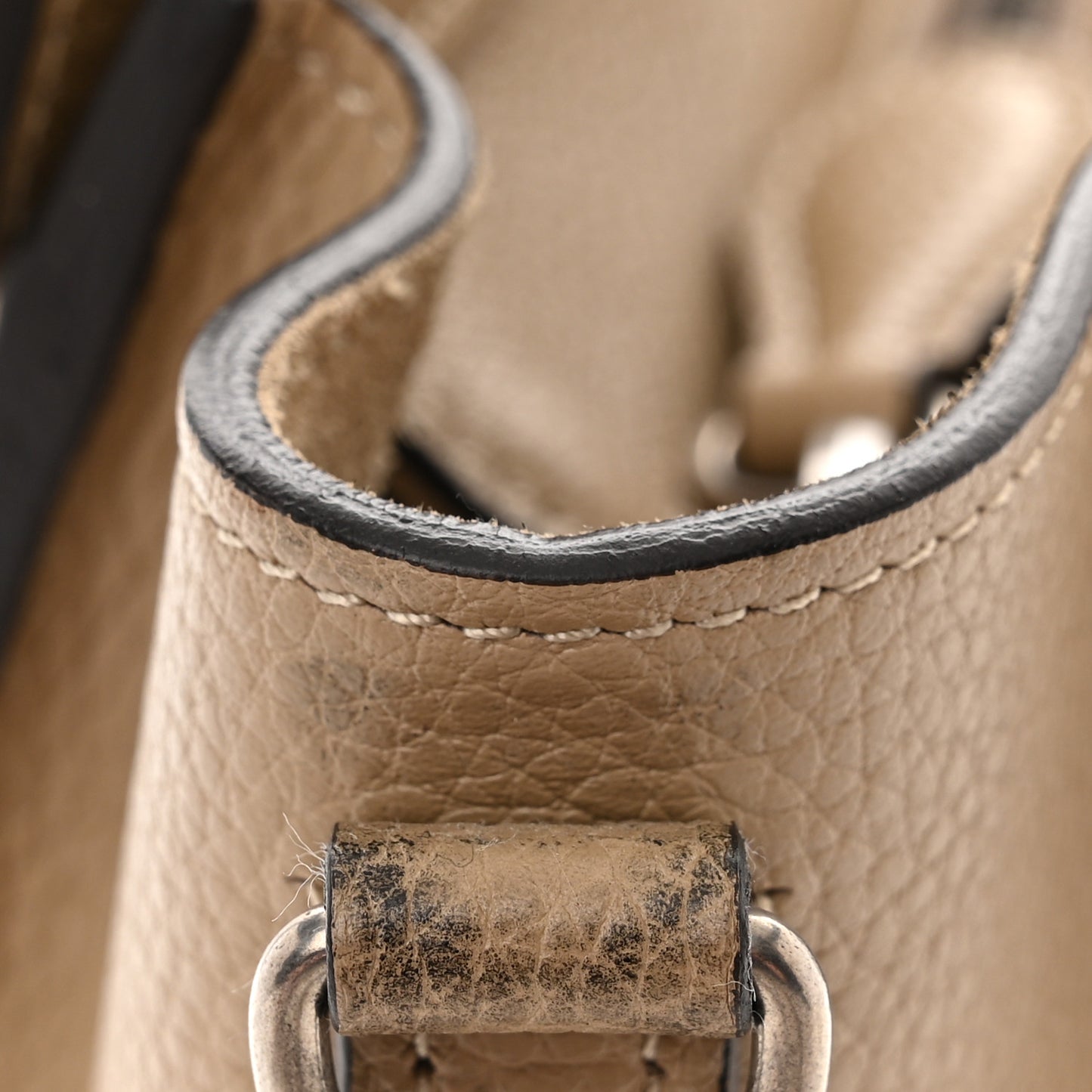 Drummed Calfskin Nano Luggage Dune