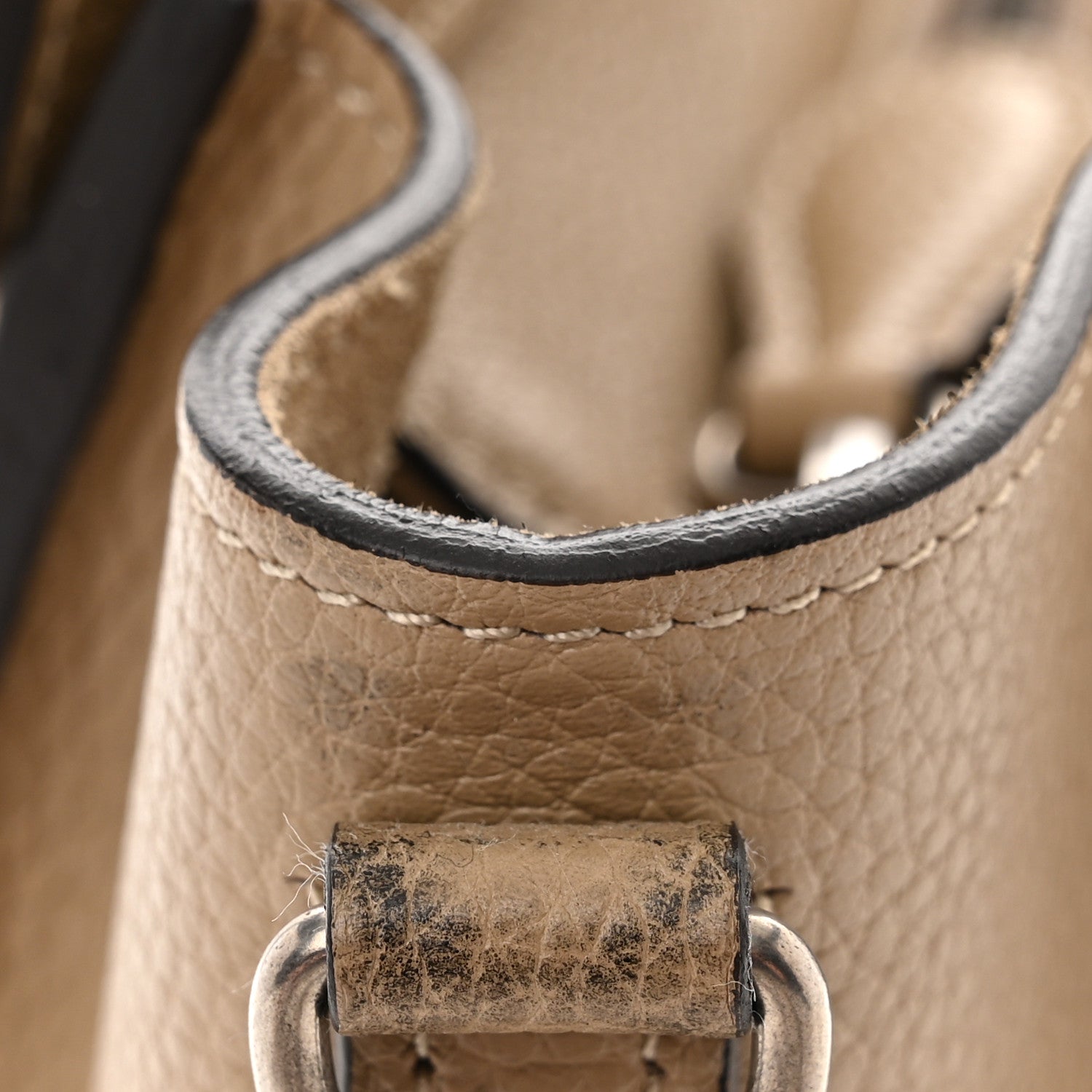 Celine Drummed Calfskin Nano Luggage Dune 13 of 13