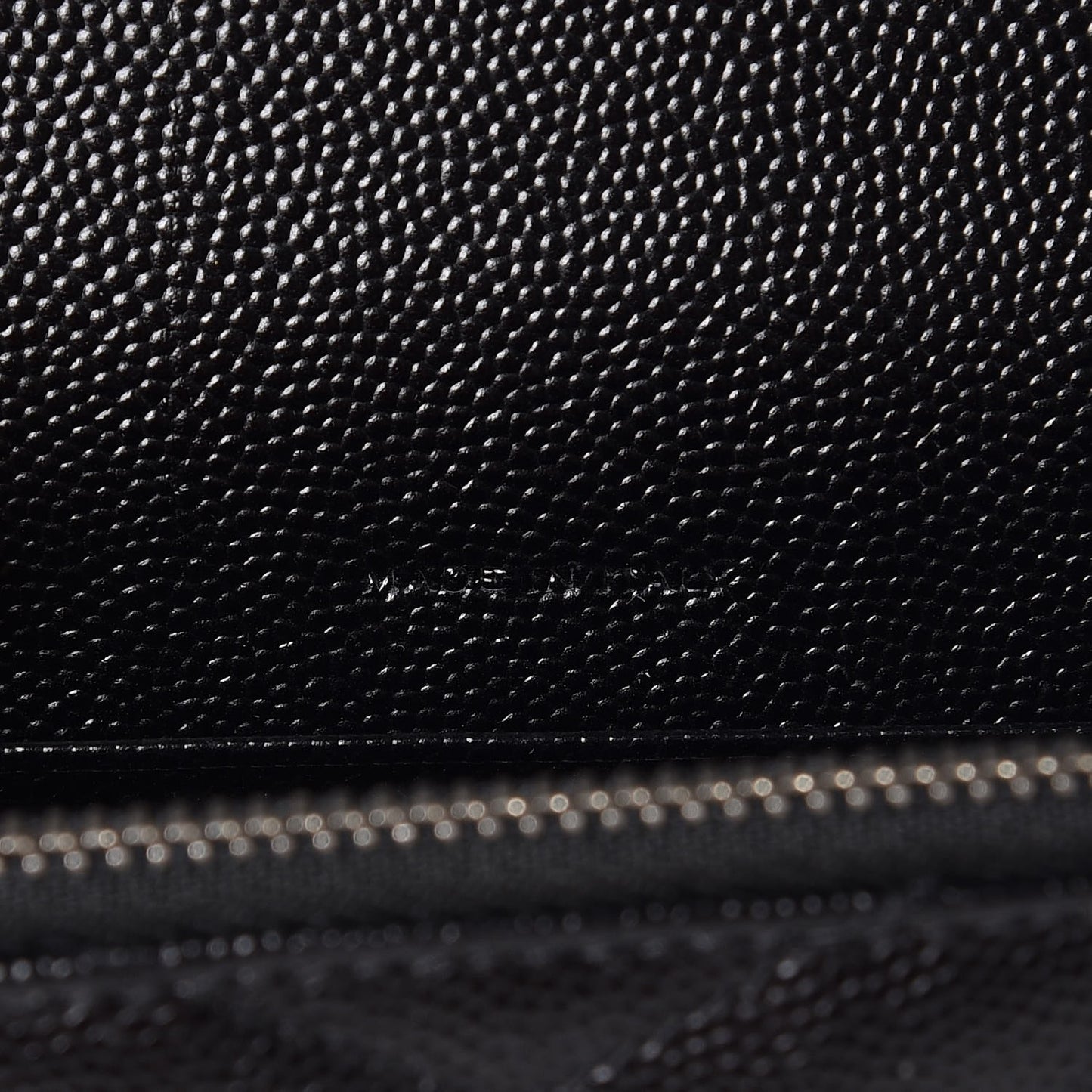 Grain De Poudre Matelasse Chevron Monogram Envelope Chain Wallet Black
