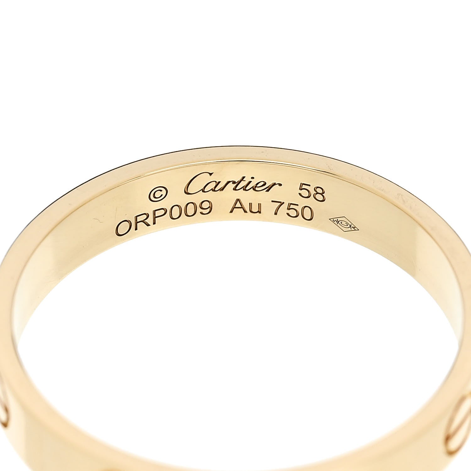 Cartier 18K Yellow Gold 3.5mm LOVE Wedding Band Ring 58 8.5 4 of 4