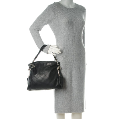 Chanel Lambskin Stitched Medium Ultimate Soft Tote Black 2 of 7