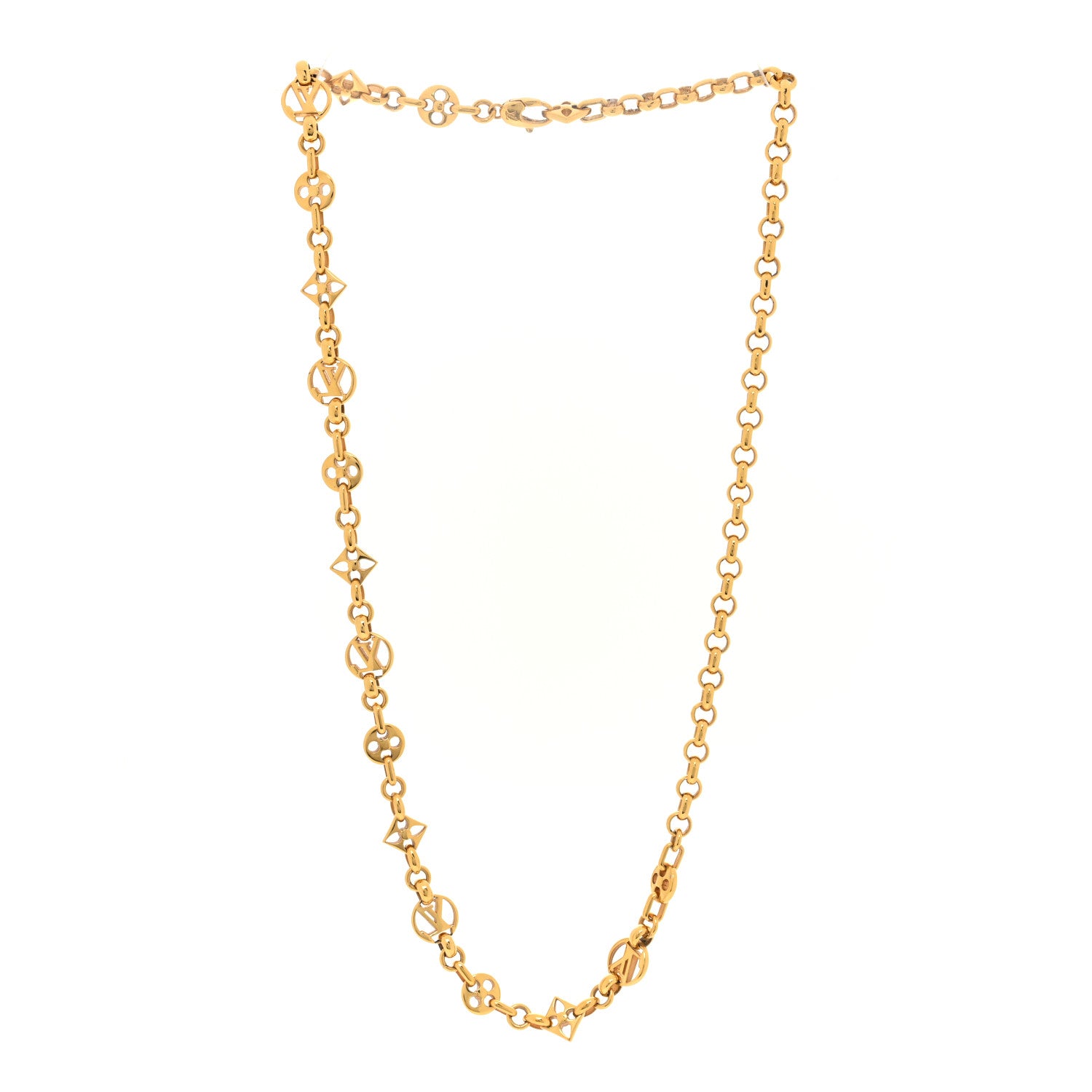 Louis Vuitton Metal Crazy in Lock Necklace Gold 3 of 5