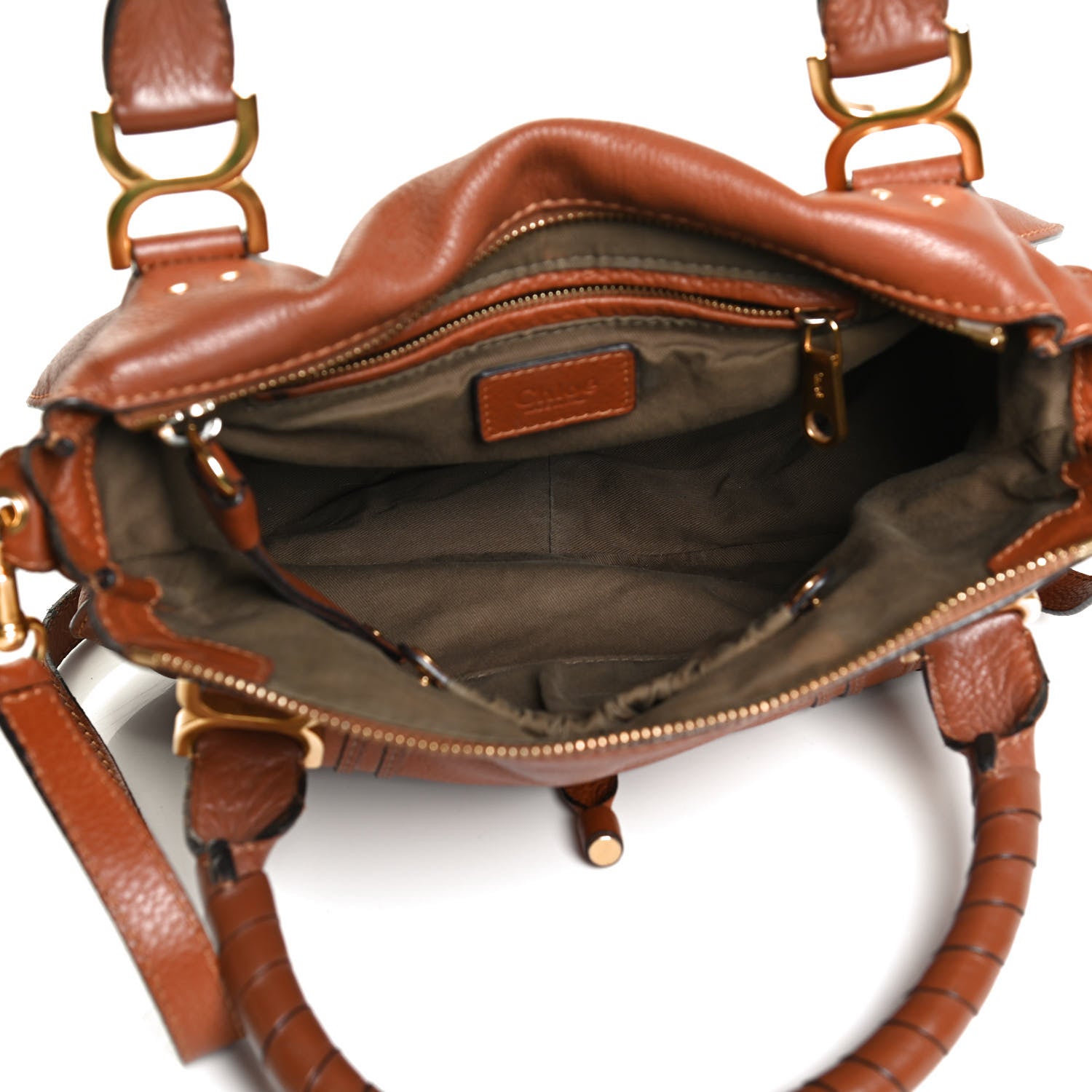 Chloe Calfskin Medium Marcie Satchel Tan 5 of 15