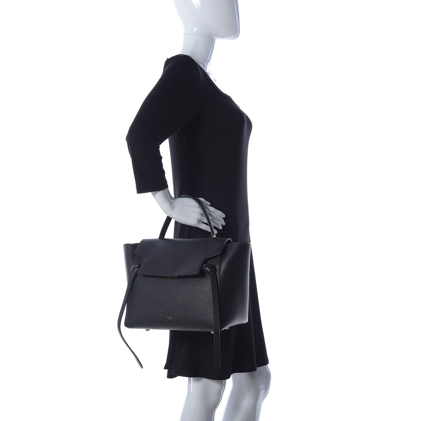 Grained Calfskin Small Belt Bag Black
