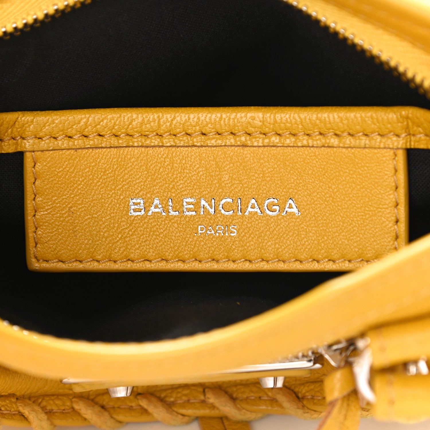 Balenciaga Chevre Silver Metallic Edge Hardware Nano City Jaune Epi 6 of 13