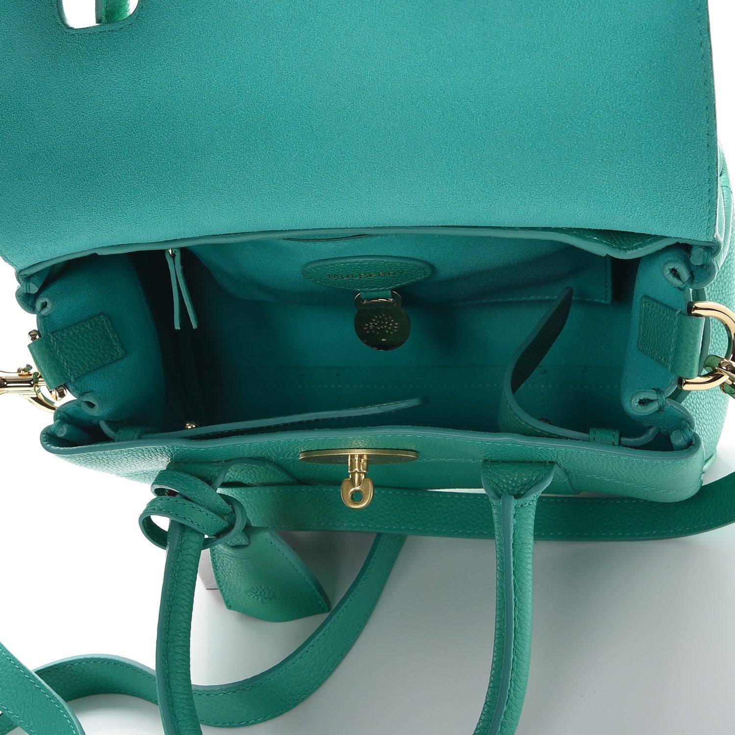 Mulberry Classic Grain Small Bayswater Satchel Aqua Green 5 of 9
