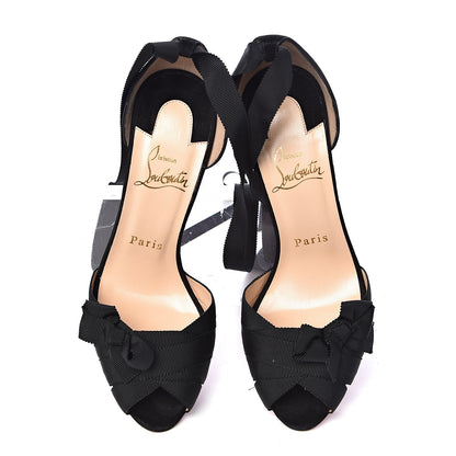 Christian Louboutin Grosgrain Suede Christeriva 100 Sandals 36.5 Black 11 of 13