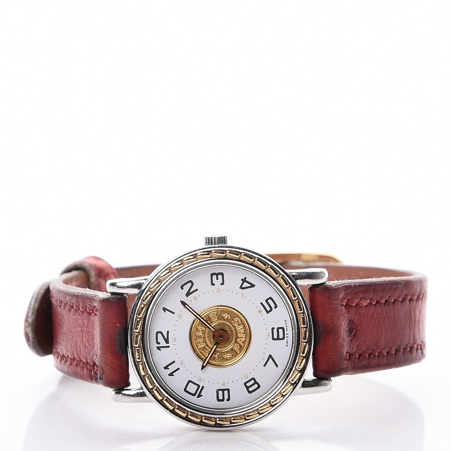 Stainless Steel Ostrich 23mm Sellier Quartz Watch Rouge