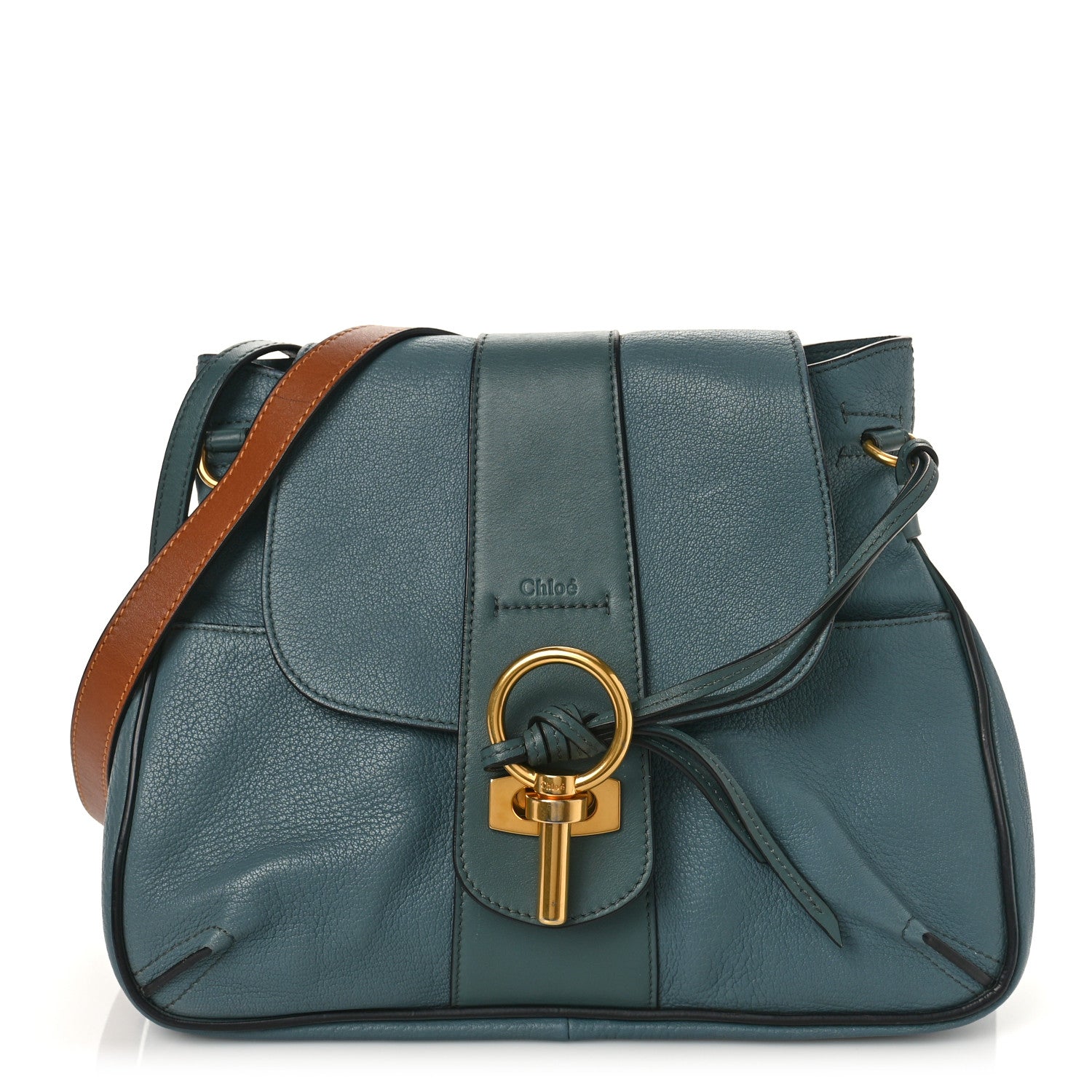 Chloe Grained Lambskin Calfskin Small Lexa Shoulder Bag Cloudy Blue 1 of 8
