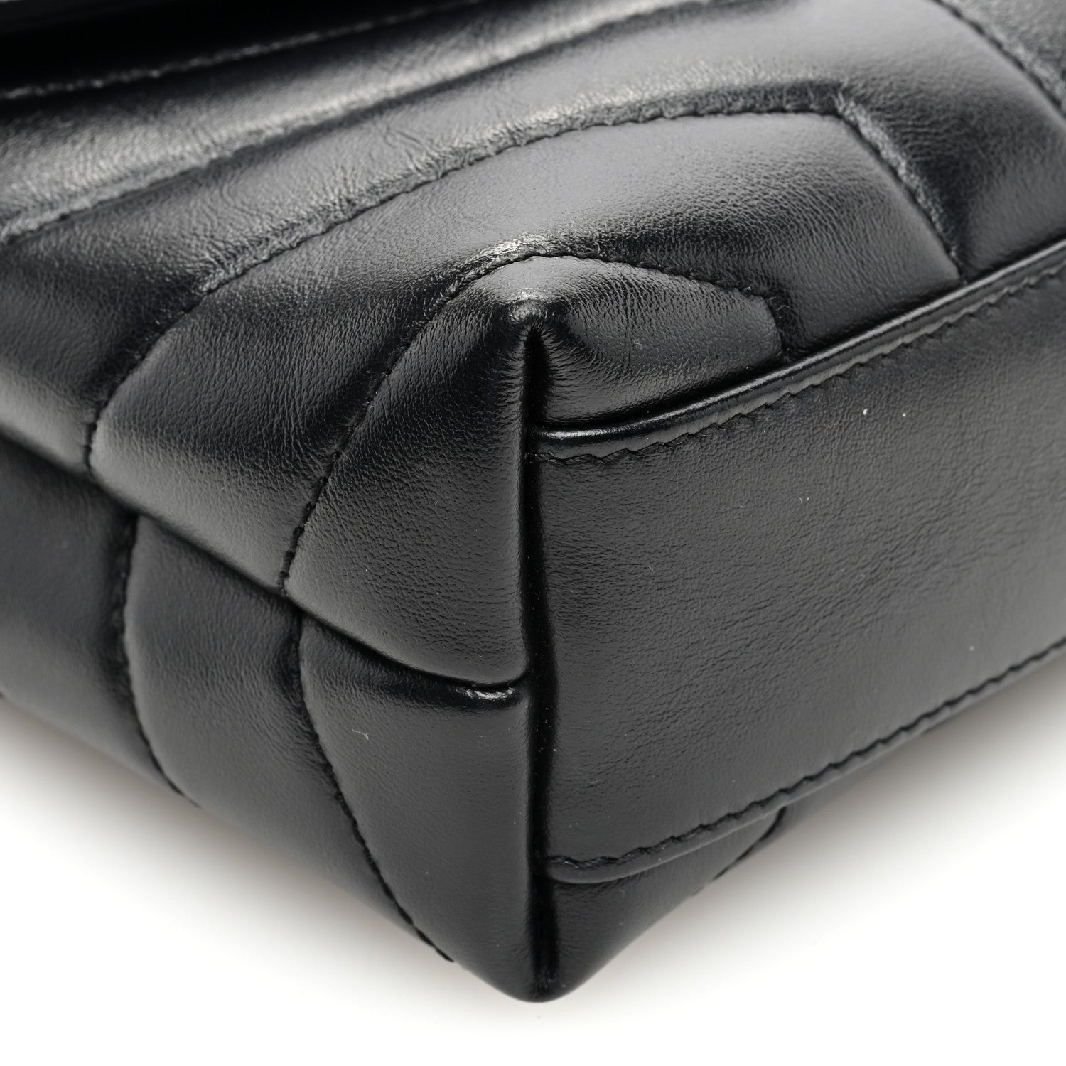 Saint Laurent Calfskin Y Quilted Monogram Toy Loulou Crossbody Bag Black 8 of 10