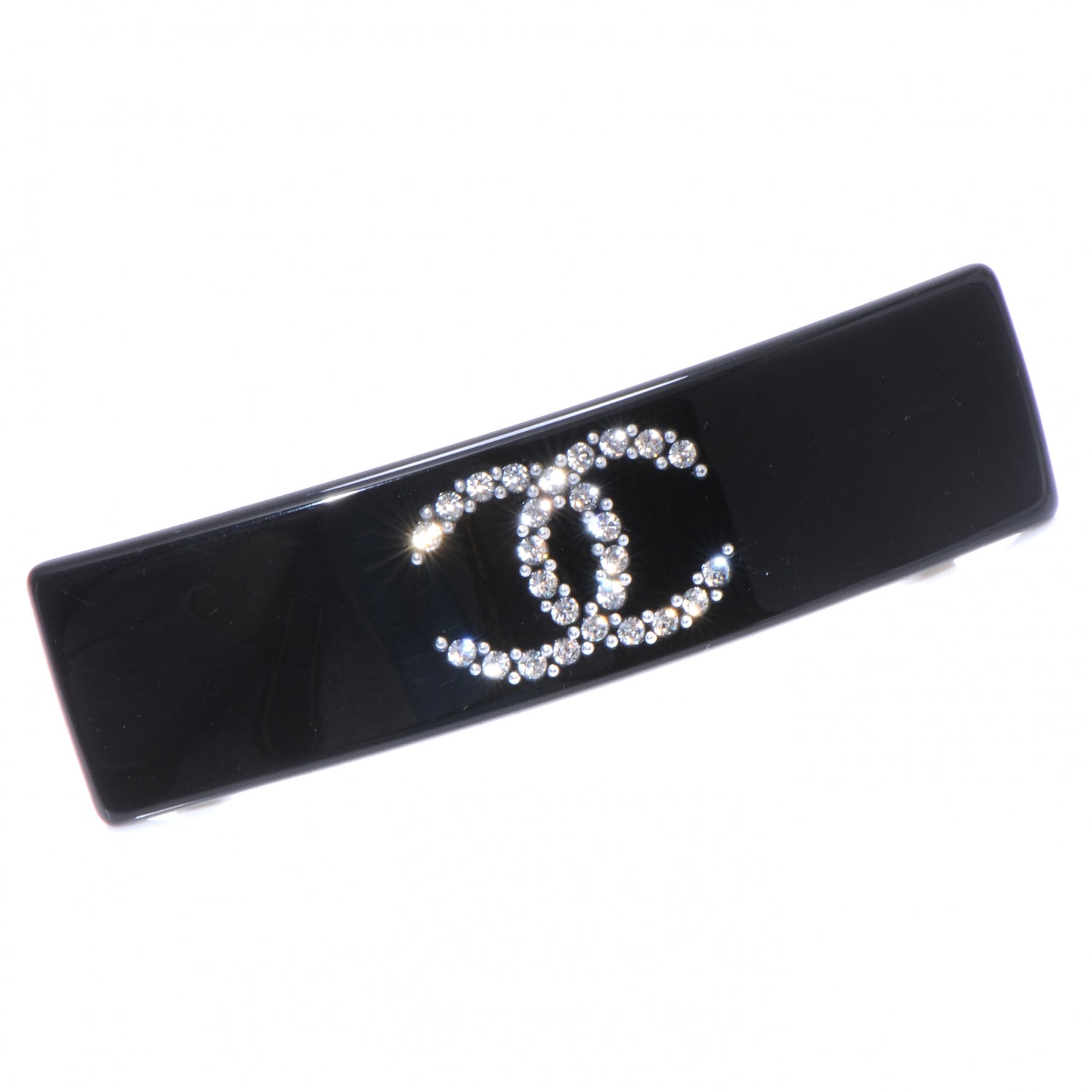 Chanel CC Crystal Barette Black 1 of 5