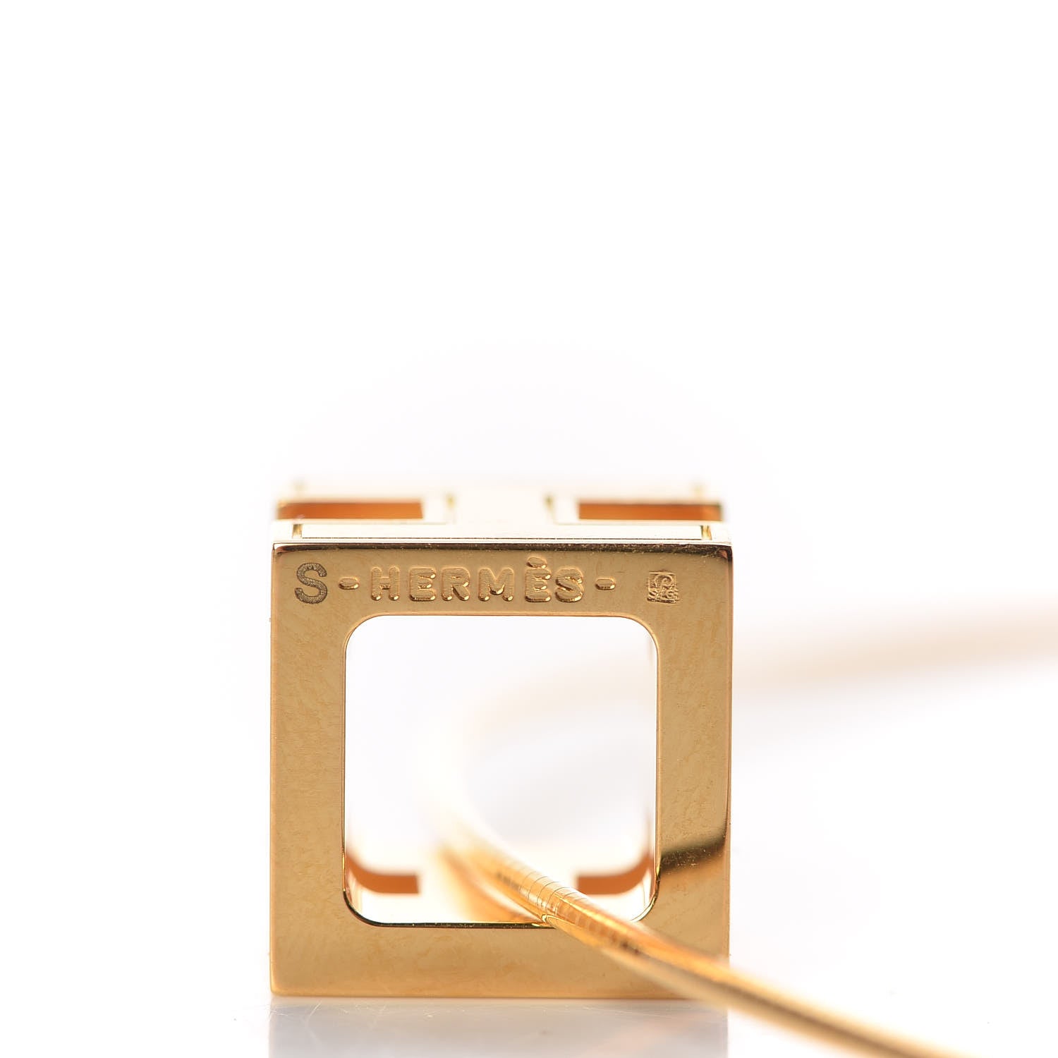 Hermes Gold Cage d'H Pendant Necklace 7 of 10