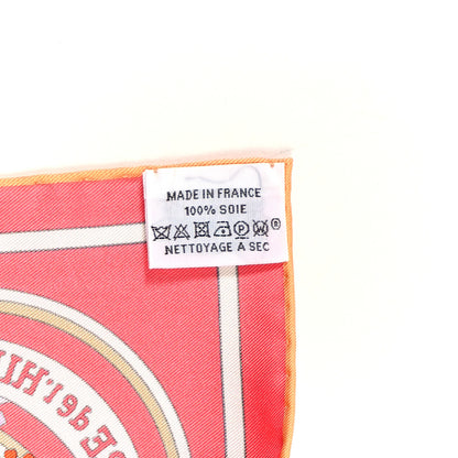 Hermes Silk Le Sacre De L'Hiver Pocket Square Rose Parme White 4 of 4