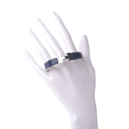 Hermes Narrow Enamel Clic Clac H Bracelet PM Bleu Indigo 2 of 5