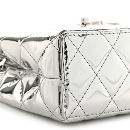 Chanel Mirror Calfskin Metallic Calfskin Quilted Nano Kelly Shopper Silvery 9 of 11