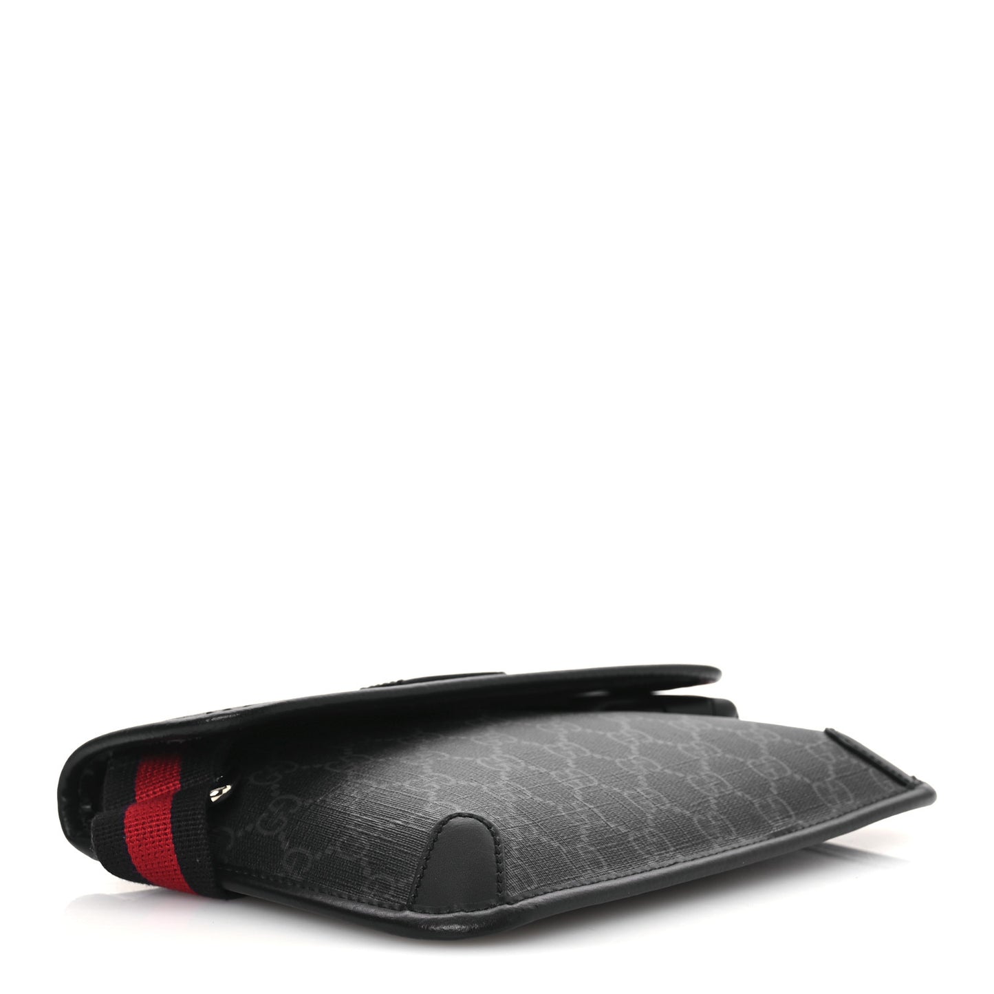 GG Supreme Monogram Web Slim Belt Bag Black Grey