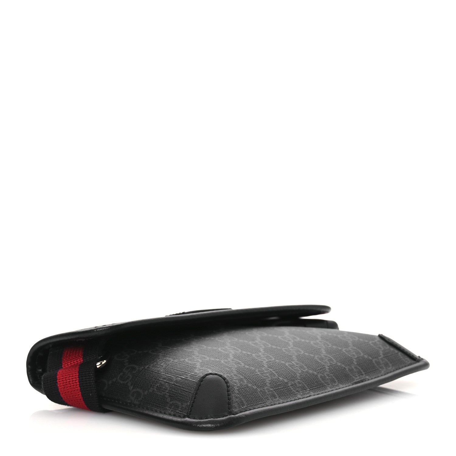 Gucci GG Supreme Monogram Web Slim Belt Bag Black Grey 4 of 12