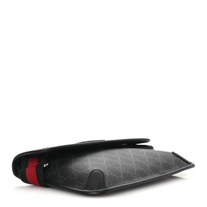 Gucci GG Supreme Monogram Web Slim Belt Bag Black Grey 4 of 12