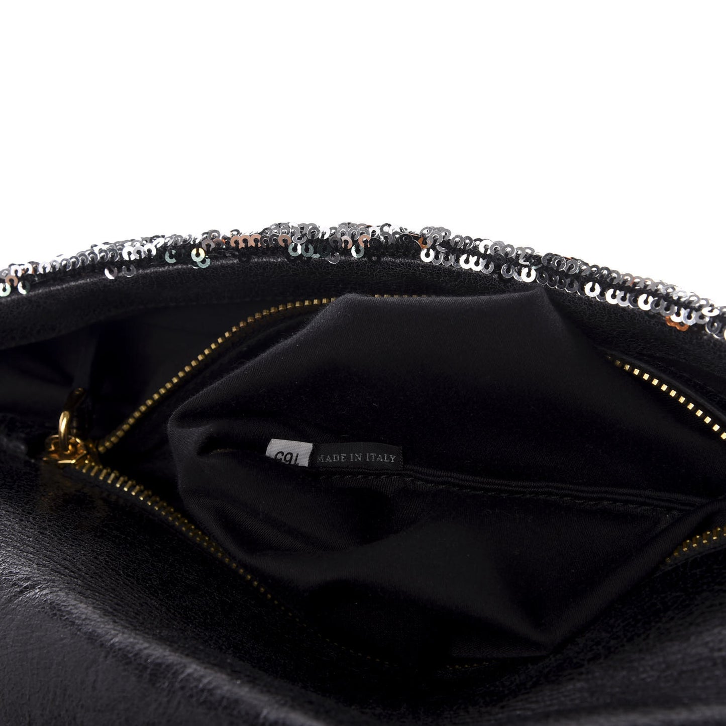 Oversized Sequin Clutch Black