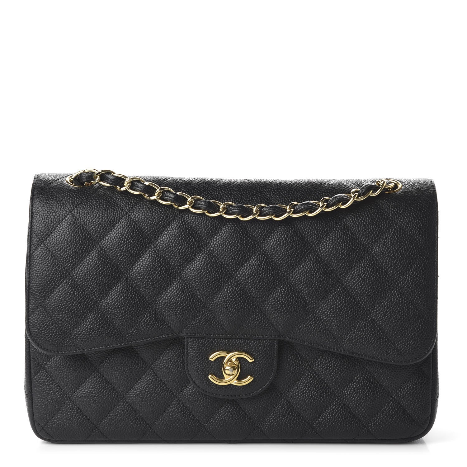 Chanel Caviar Quilted Jumbo Double Flap Black 1 of 11