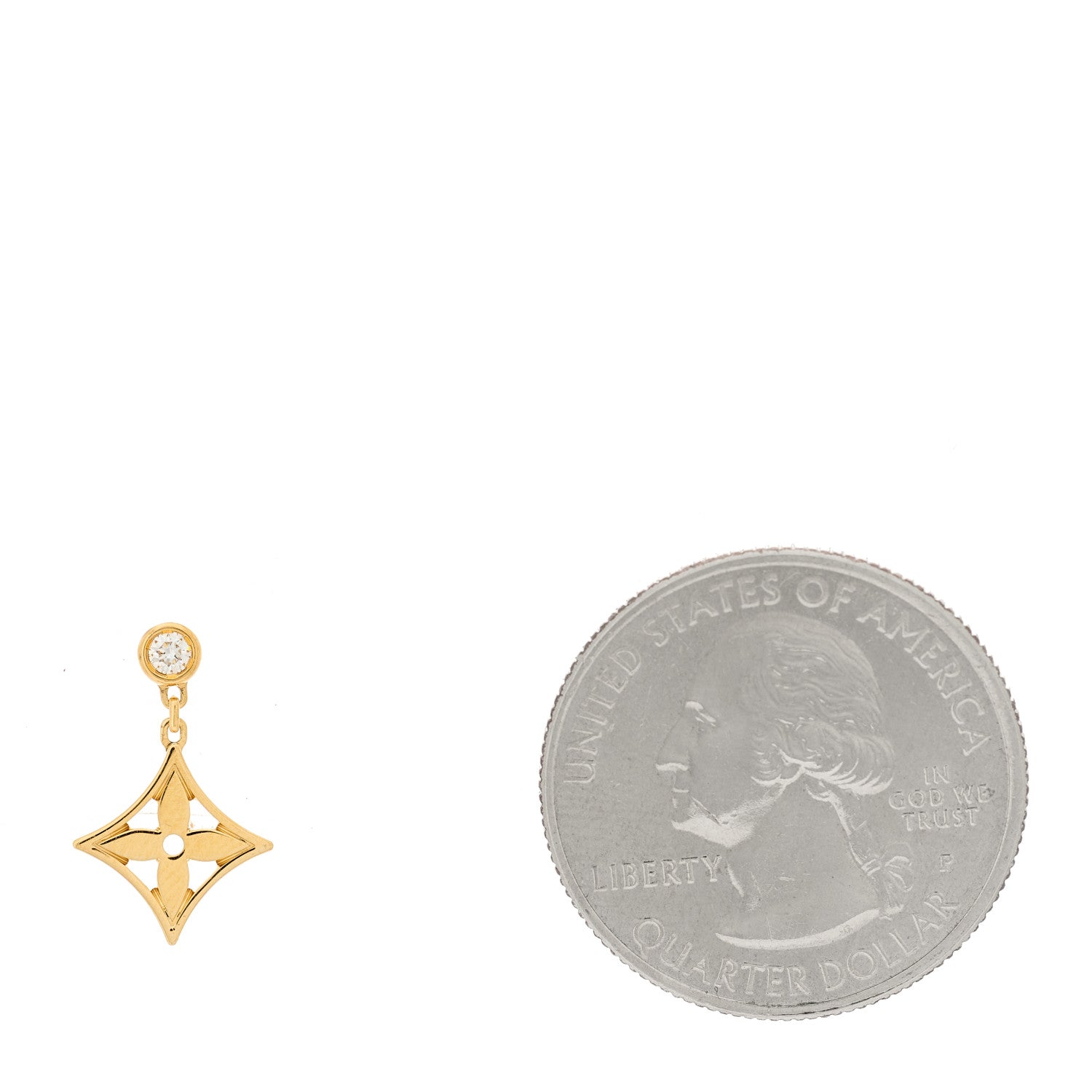 Louis Vuitton 18K Yellow Gold Diamond Idylle Blossom Single Stud Earring 2 of 4