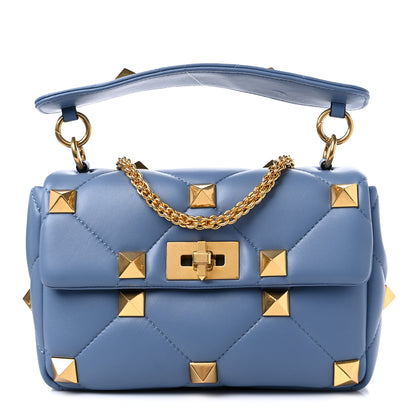 Valentino Garavani Nappa Medium Roman Stud Shoulder Bag Niagara 1 of 7