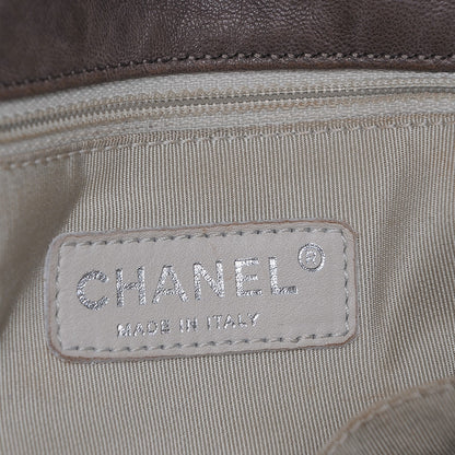 Chanel Washed Lambskin Quilted Chain Around Maxi Flap Taupe 6 of 7