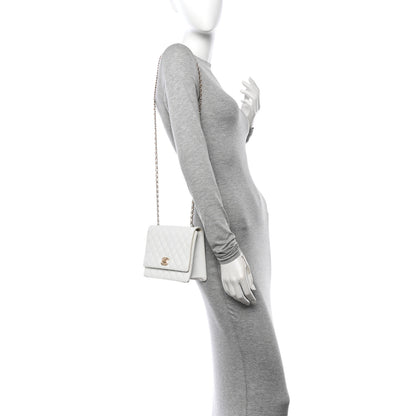 Chanel Glazed Calfskin Stitched Mini Square Flap White 2 of 14