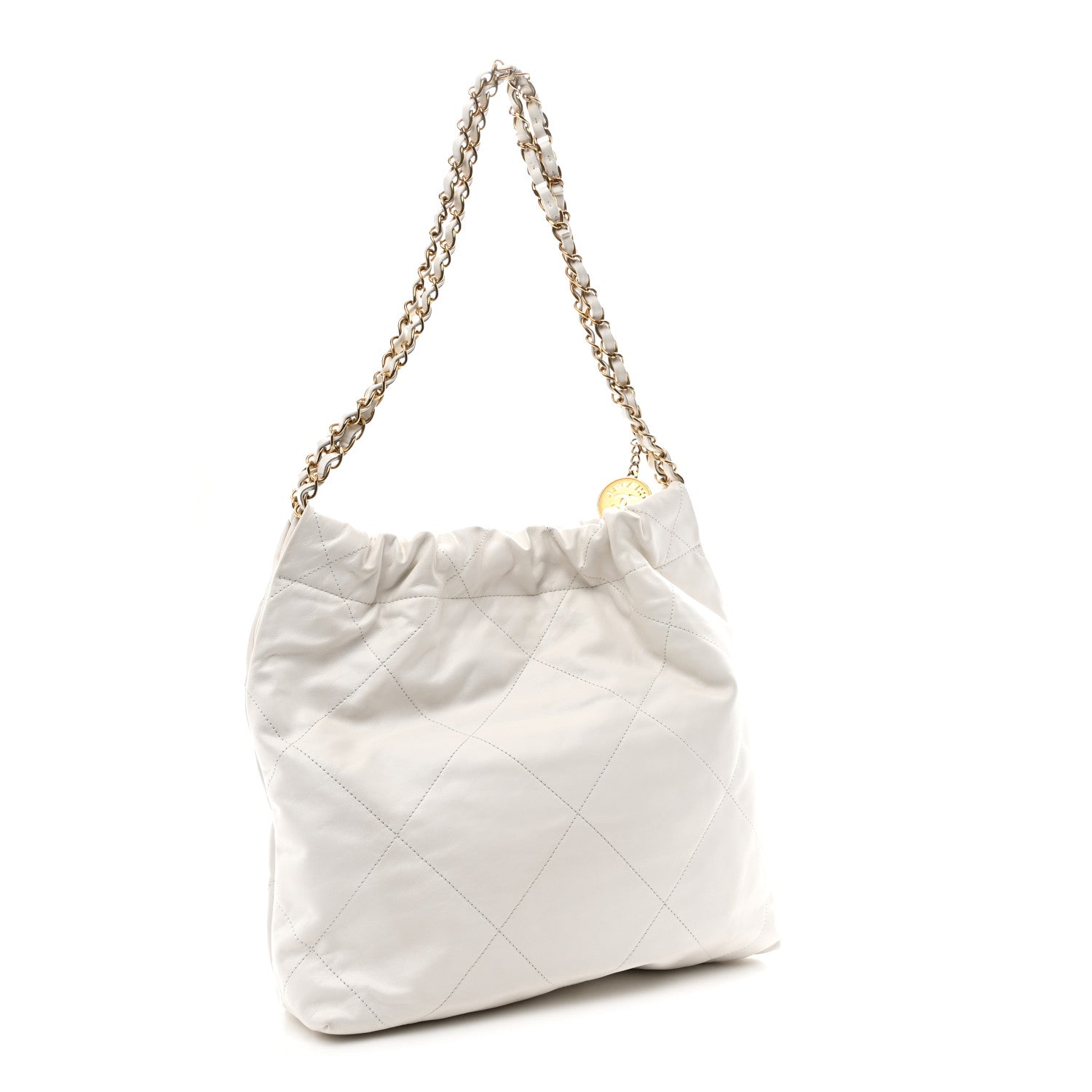 Chanel Shiny Calfskin Quilted Small Chanel 22 White 3 of 10