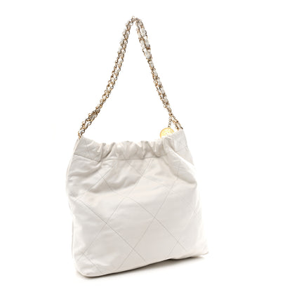 Chanel Shiny Calfskin Quilted Small Chanel 22 White 3 of 10